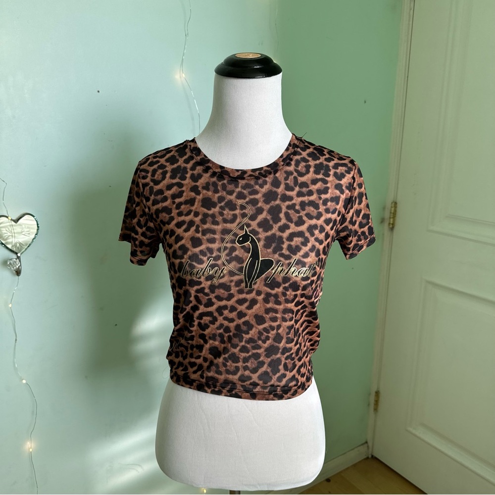 Forever21 x Baby Phat Sheer Leopard Crop Top